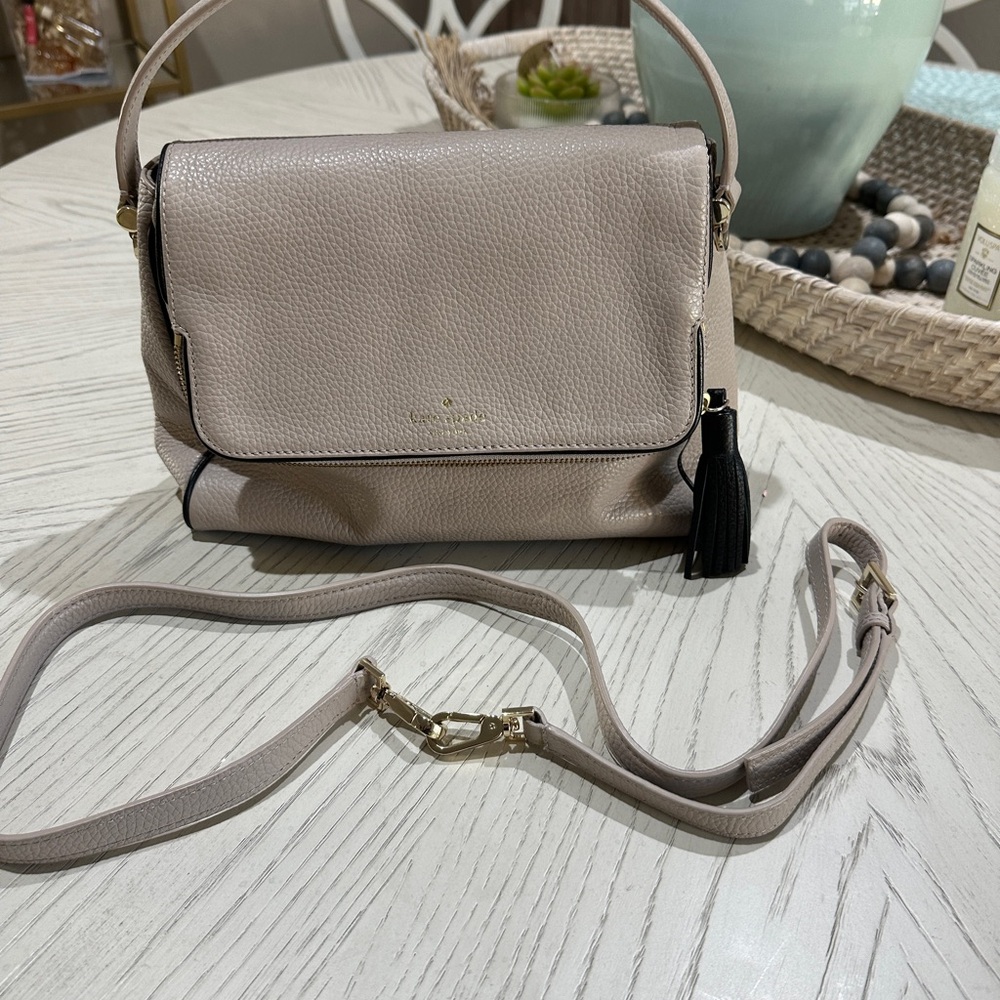 Kate Spade Taupe Leather Crossbody Bag